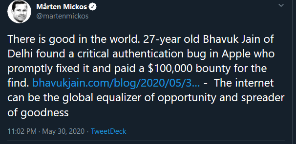 Apple paid an Indian Hacker $100,000 for finding a bug 3 Apple paid an Indian Hacker $100,000 for finding a bug 1