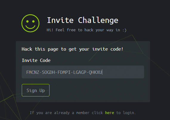 invite code